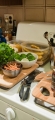 makeshift garnish station